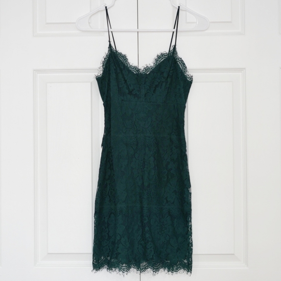 Lace Dress Topshop Emerald Green Dress Top Shop Emerald Green Slip Dress W/ Black  Lace Trim